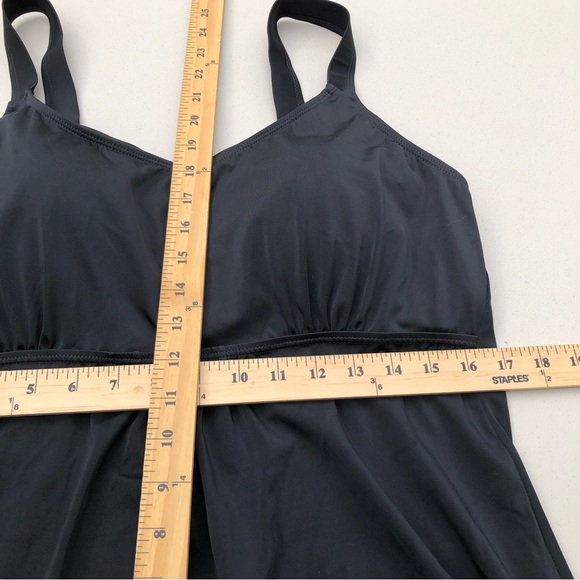 NWT Plus Women’s Tankini Swimsuit Bathing Suit Top Solid Black XL 18 - Picture 5 of 7